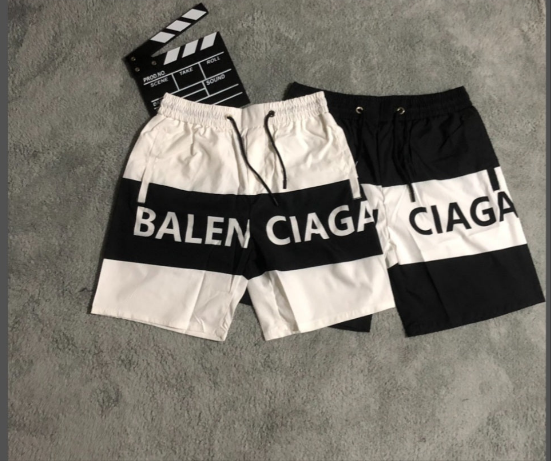 Balenciaga Swim Shorts with Logo Stripe